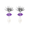 Aretes Agave Chico Amatista|アガベのピアス(シルバー・パール・アメジスト・天然石)