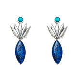 Aretes Agave Luz de Noche|アガベのピアス(シルバー・ラピスラズリ・天然石)