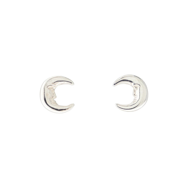 BROQUELES LUNAS SONRIENTES｜三日月のミニピアス（シルバー）