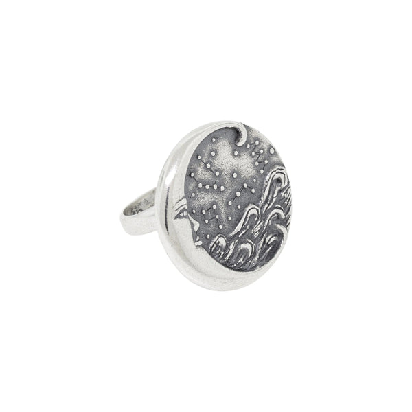 Anillo Luna y Mareas chico｜三日月と波のリング（シルバー）
