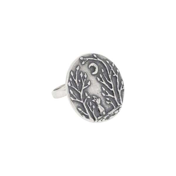 Anillo conejito espejo de luna｜月見うさぎのリング（シルバー）