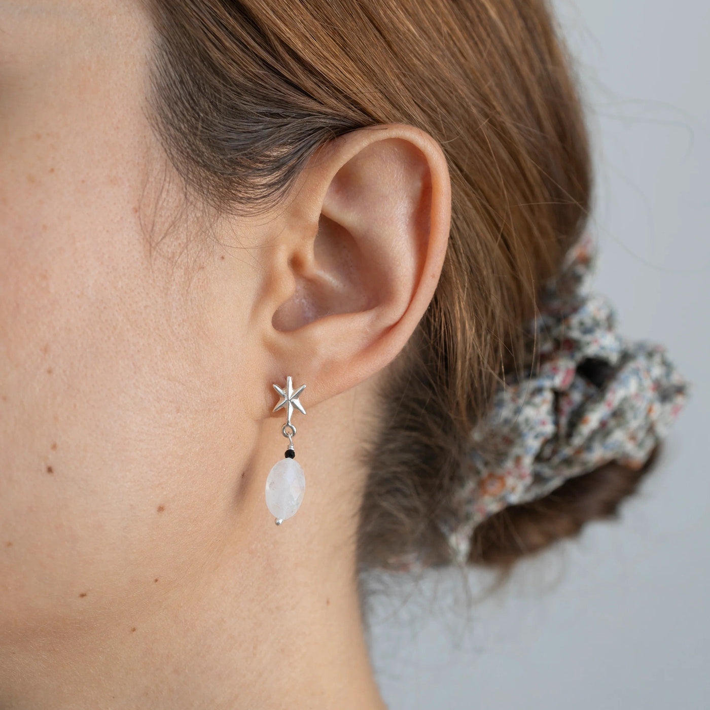 Aretes Luna y Estrella3｜星と月のアシンメトリーピアス（シルバー
