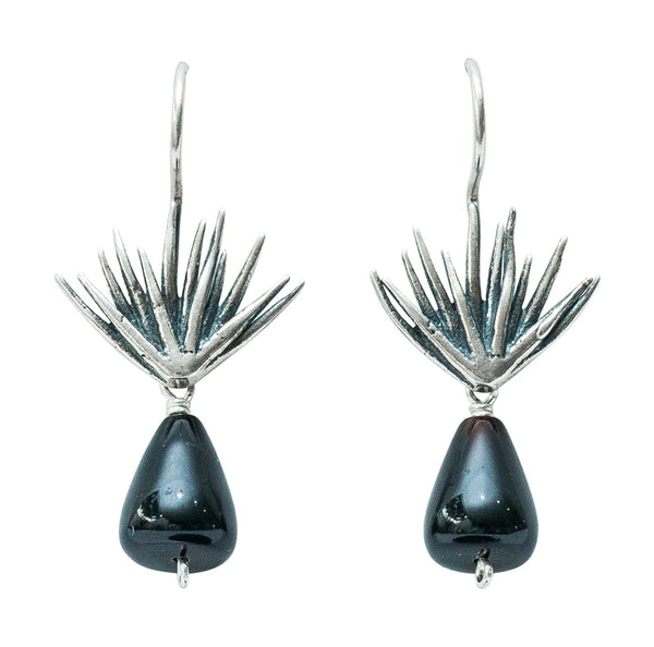 Aretes Provinciana｜アガベとオニキスのピアス（シルバー・オニキス・天然石）