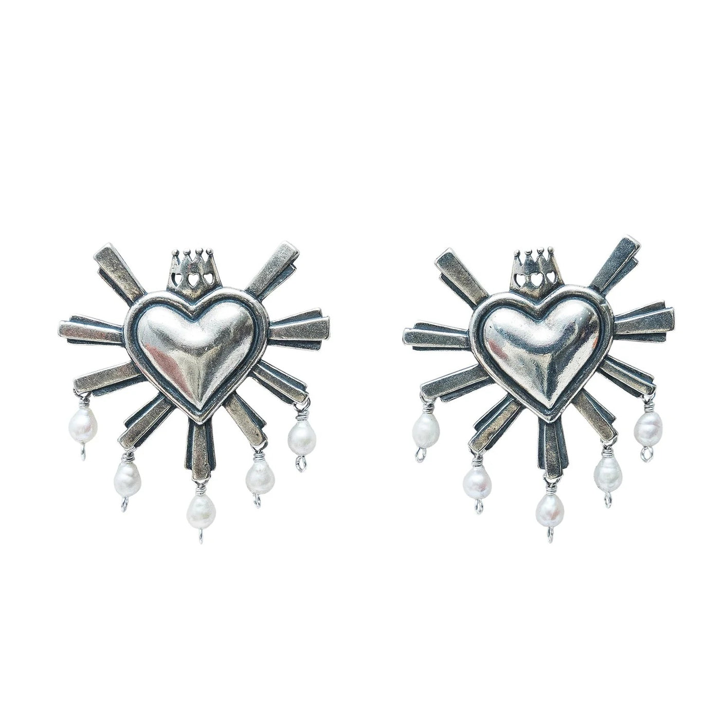 Aretes Míos｜コラソンとパールのピアス（シルバー・パール・天然石