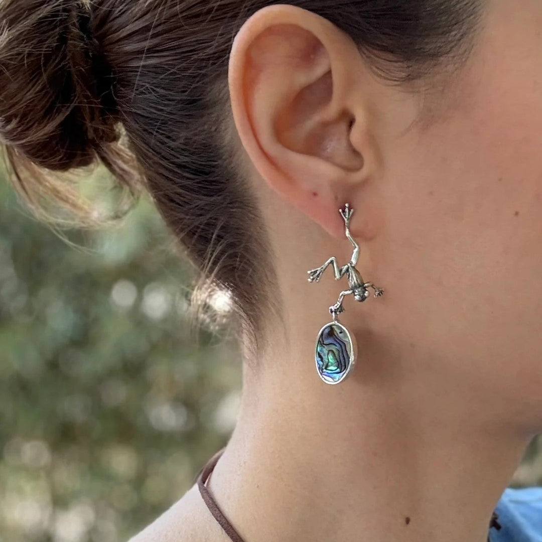 Aretes ranitas alegres｜カエルのアシンメトリーピアス（シルバー