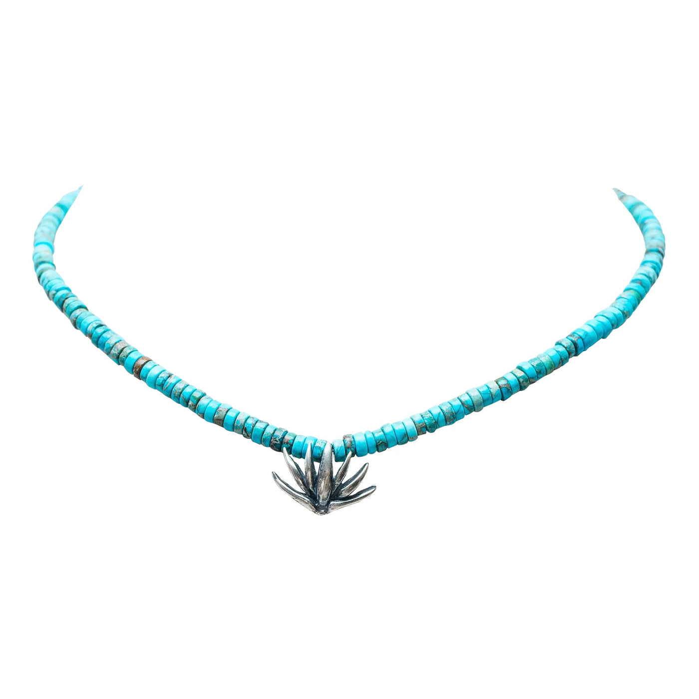Collar Agave Menta｜アガベのネックレス（シルバー・ターコイズ・天然石）