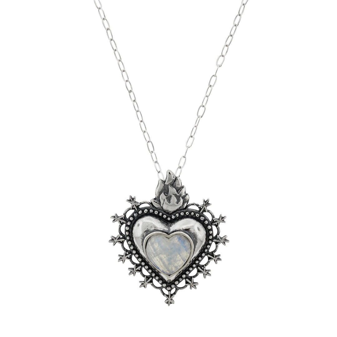 Dije Amor Sin Fronteras｜情熱のハートネックレス（シルバー・ムーン