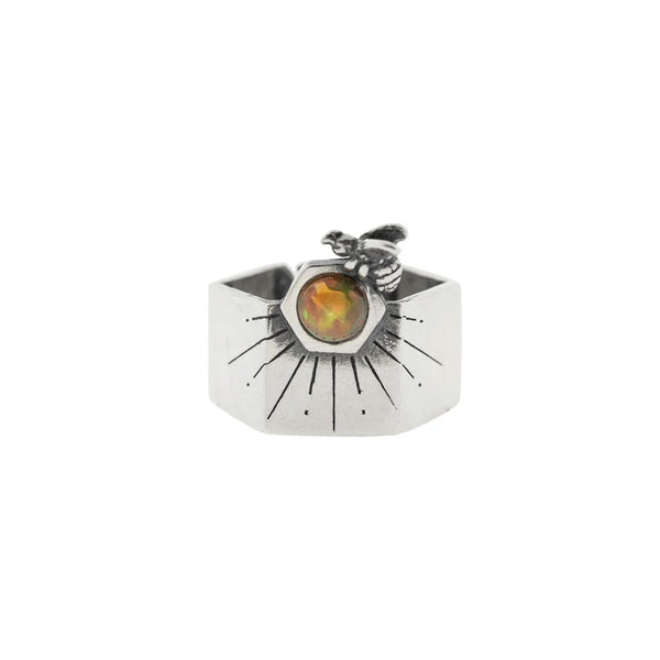 ANILLO ENCUENTRO CON EL SOL｜ジョン・ヨンファさんご愛用❤️太陽とミツバチのリング（シルバー・オパール・天然石）