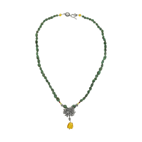 Collar Árbol de la Prosperidad2｜繁栄の木とエメラルドのネックレス（シルバー・エメラルド・天然石）