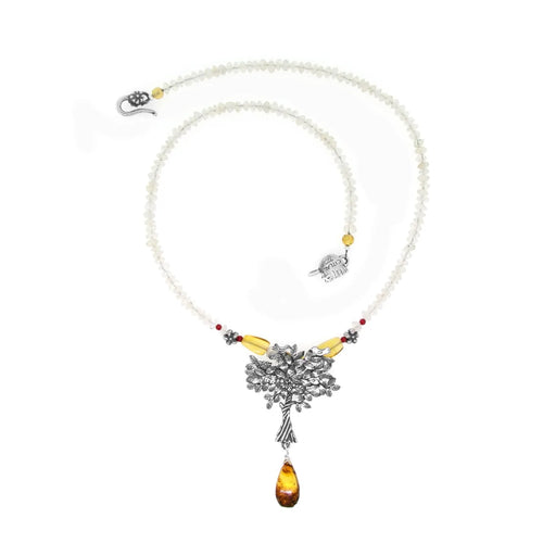 COLLAR ÁRBOL DE LA PROSPERIDAD CHICO｜生命の木のネックレス（シルバー・ムーンストーン・天然石）