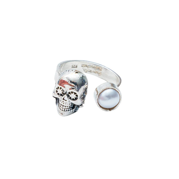 Anillo Flor de Hueso｜スカルとパールのリング（シルバー・パール・天然石）