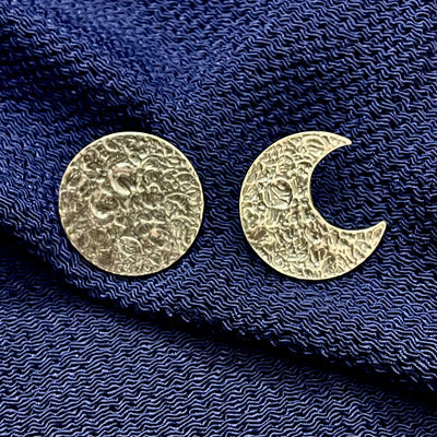 Aretes Luna Y Luna｜満月と三日月のアシンメトリーピアス（シルバー）