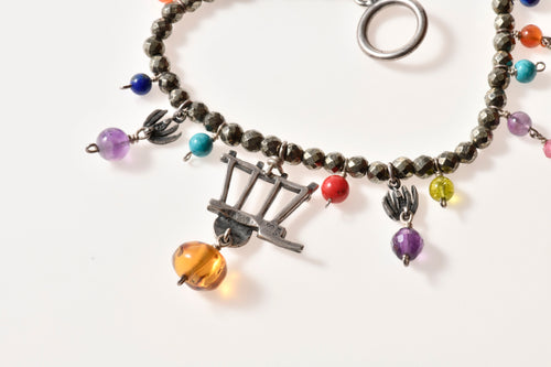 Pulsera de pirita Bogie & Agave｜アガベとトロッコのブレスレット（シルバー・パイライト・天然石）