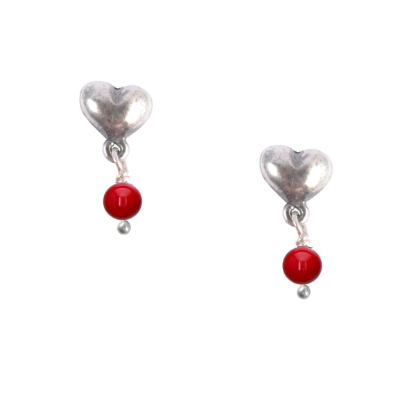 Aretes Corazon Mini｜ハートのミニピアス（シルバー・コーラル・天然石）