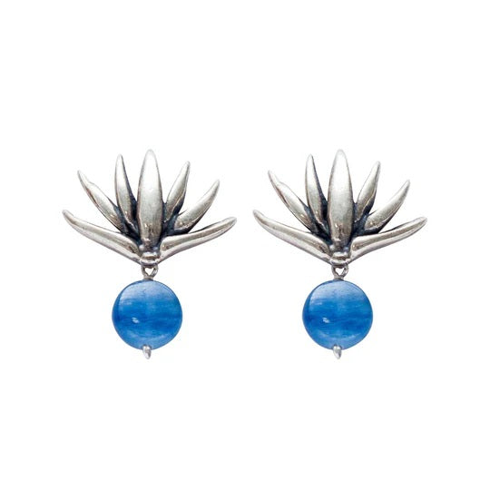 Aretes Agave Chico Cianita｜アガベのピアス（シルバー・カイヤナイト・天然石）