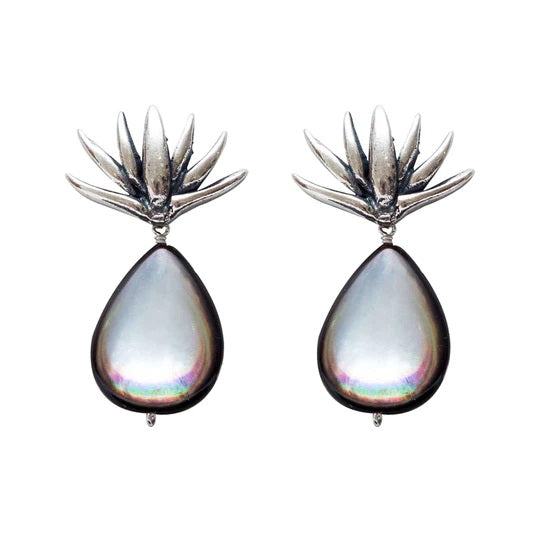 Aretes Mezcal de Agave｜アガベのピアス（シルバー・マザーオブパール・天然石）