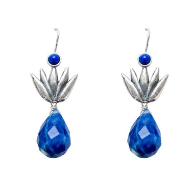 Aretes Agave Gota Azul｜アガベのピアス（シルバー・ソーダライト・天然石）