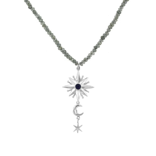 Collar Estrella Resplandeciente｜星＆三日月のネックレス（シルバー・アイオライト・天然石）