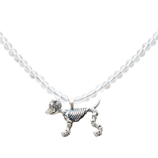 Collar Perro Calaca｜犬スカルのネックレス（シルバー・クオーツ・天然石）