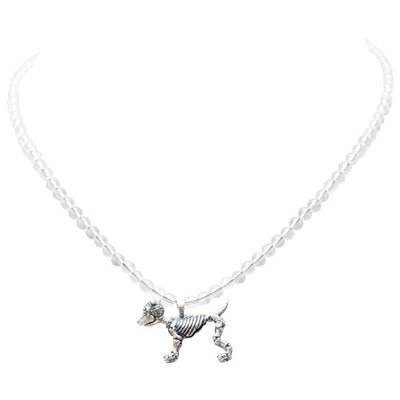 Collar Perro Calaca｜犬スカルのネックレス（シルバー・クオーツ・天然石）
