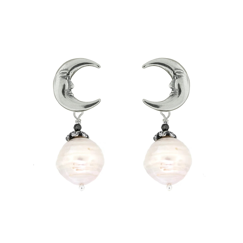 ラピスラズリ　三日月　モチーフ Aretes Luna｜三日月のピアス（シルバー・パール・ラピスラズリ