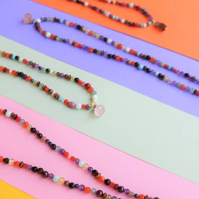 COLLAR MULTICOLOR｜天然石のネックレス（シルバー・マルチカラーストーン・天然石）